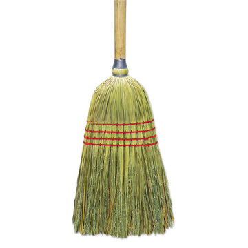 Boardwalk® Upright Corn-fiber Broom, Plastic Bristles, 56" Overall Length, Natural, 6-carton freeshipping - TVN Wholesale
